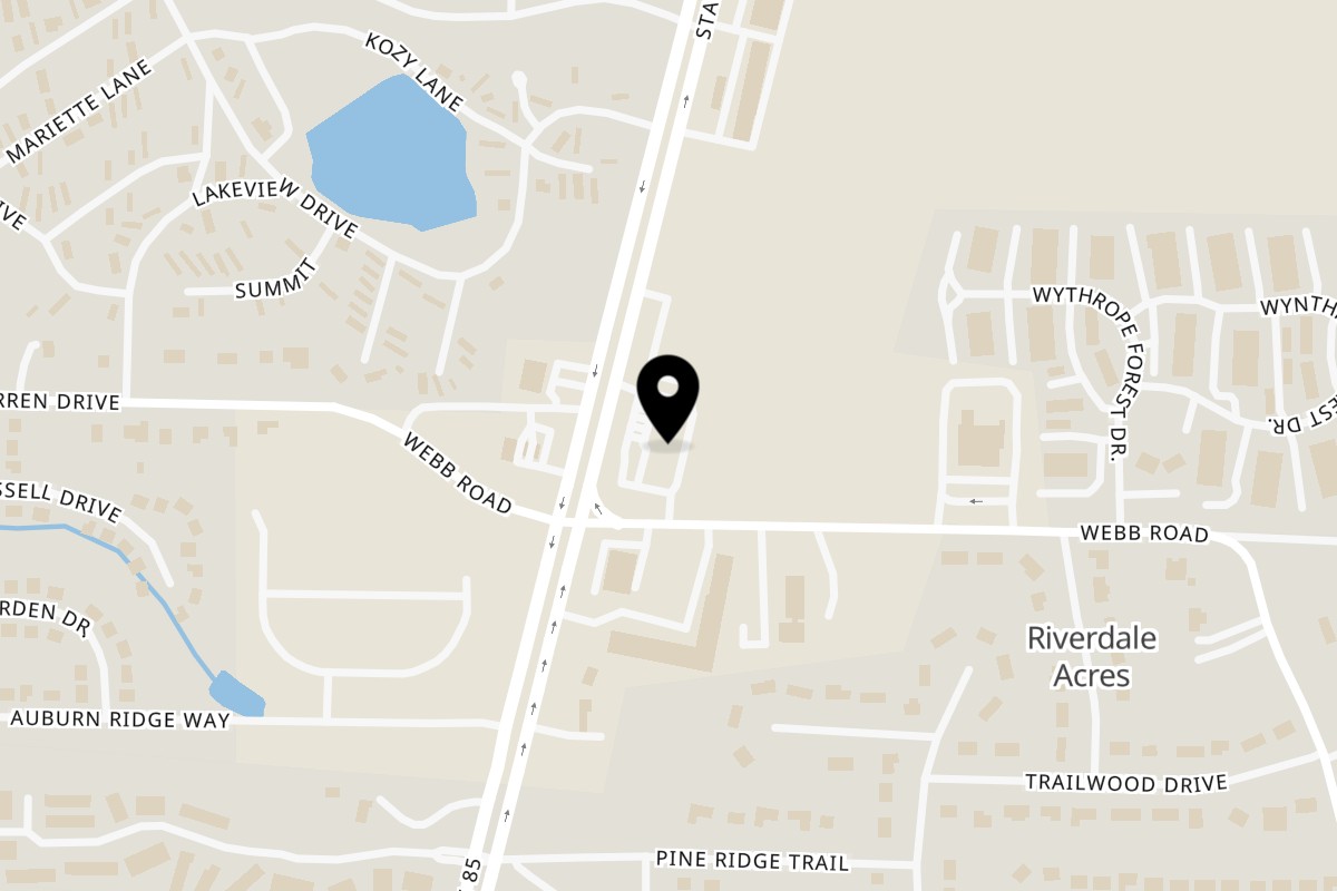 Map showing the location of Sharks Chicken & Fish Riverdale on 8060 GA-85 in Riverdale